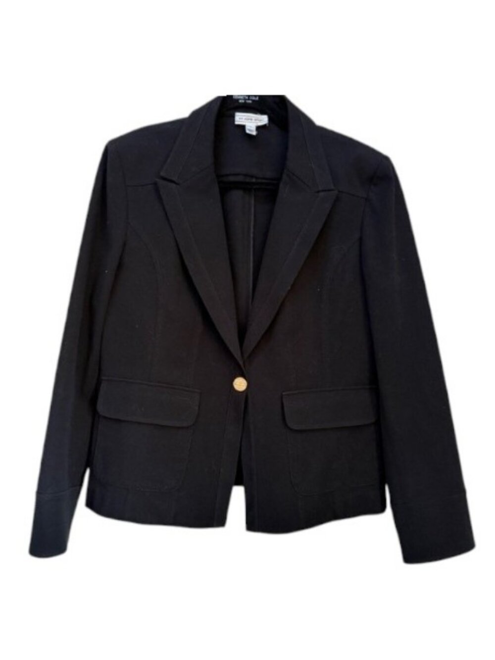 St. John Sport single gold button front blazer black women's size L